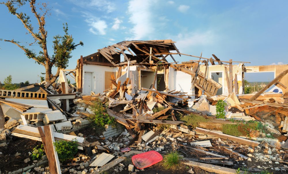 A home in Kentucky destroyed by a tornado.